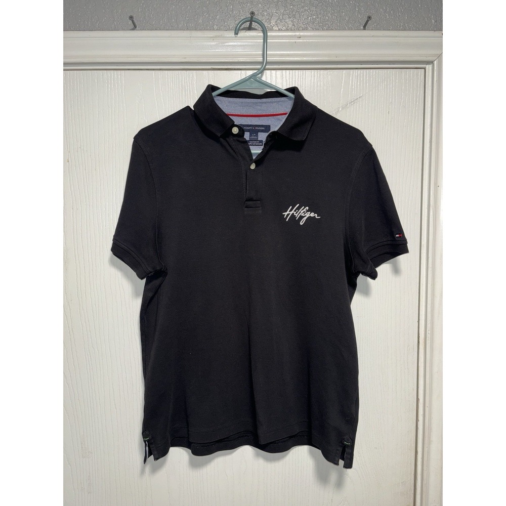 Tommy Hilfiger Women's Polo Shirt Size Small Black Custom Fit